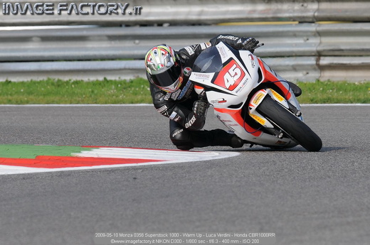2009-05-10 Monza 0356 Superstock 1000 - Warm Up - Luca Verdini - Honda CBR1000RR